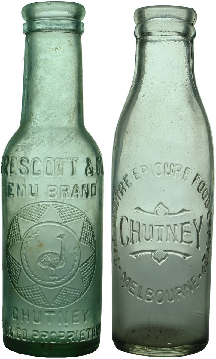 Prescott Epicure Antique Chutney Bottles