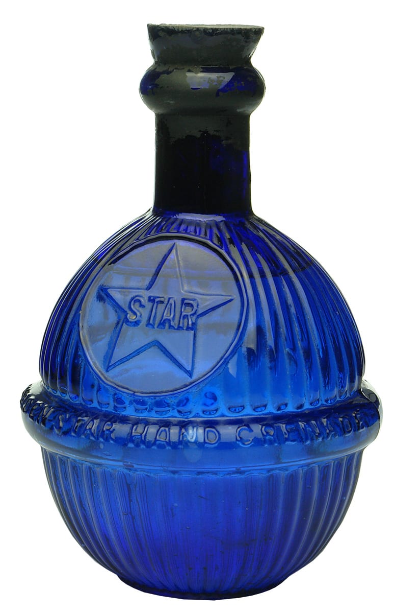 Harden Star Hand Grenade Blue Glass