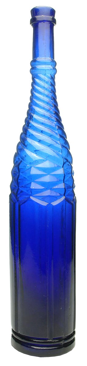 Cobalt Blue Whirly Antique Salad Oil Bottle