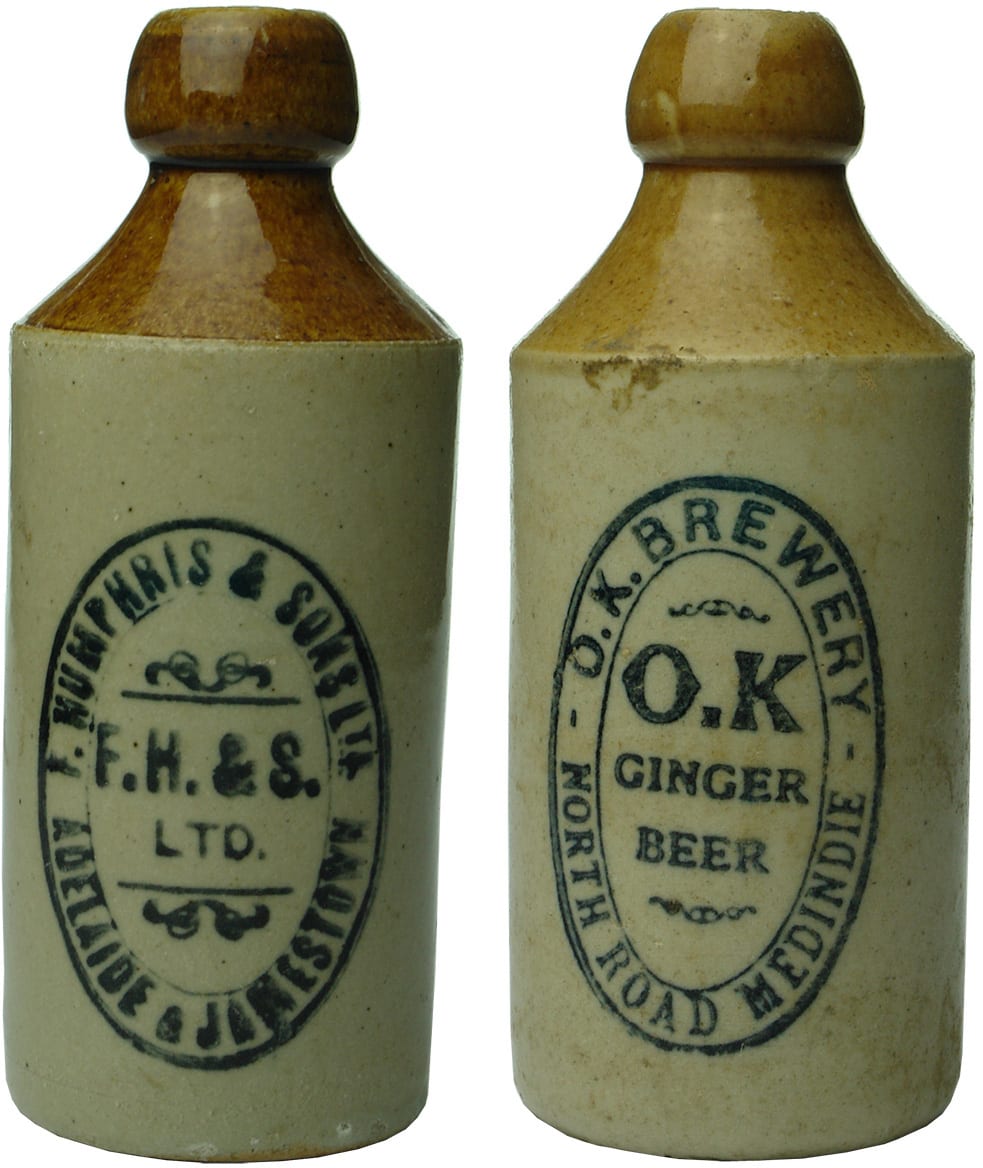 Collection Group Antique Stoneware Ginger Beer Bottles