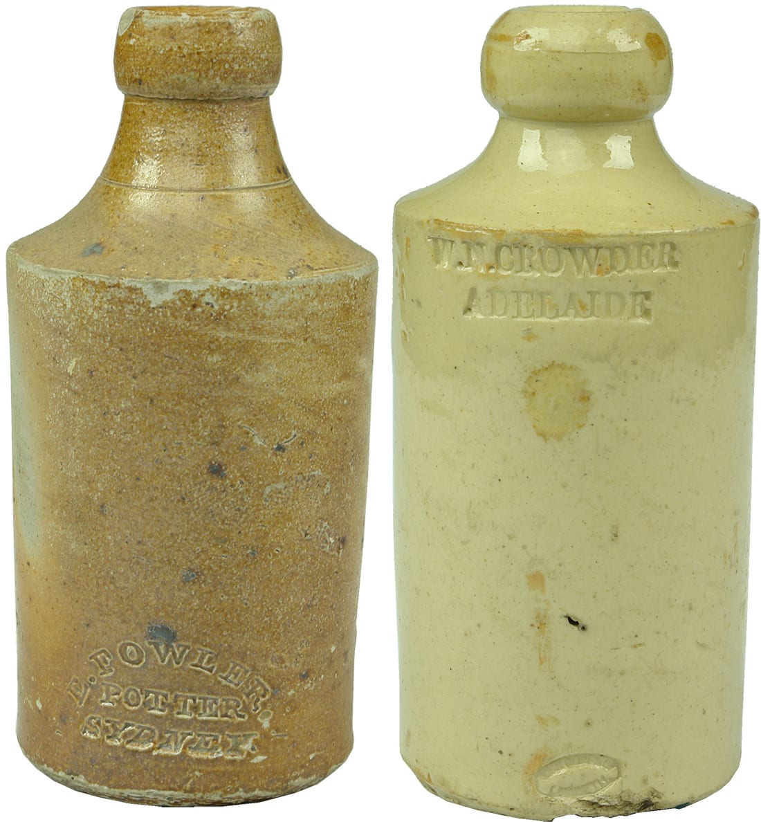 Collection Group Antique Stoneware Ginger Beer Bottles