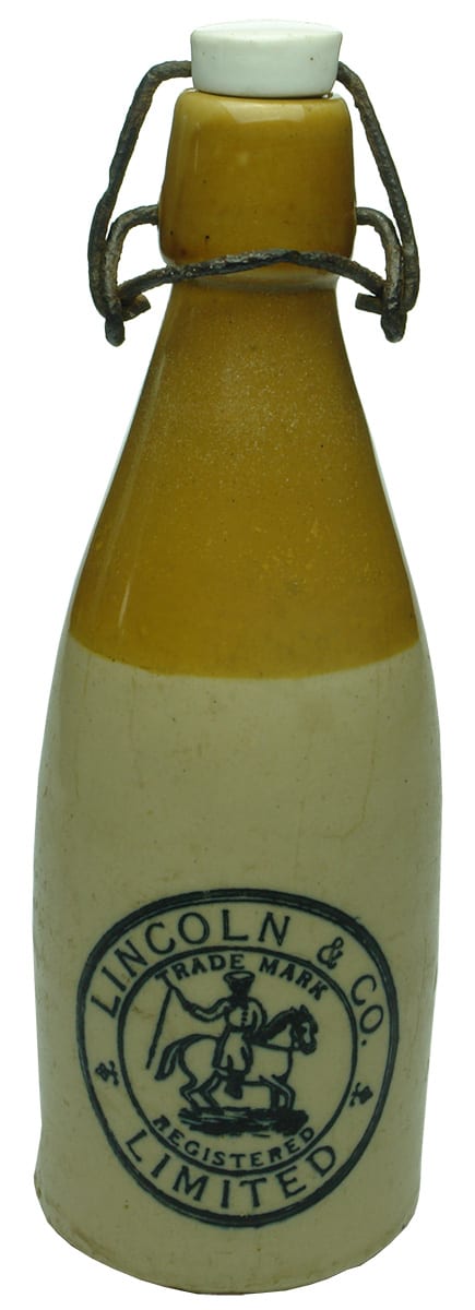 Lincoln Stockman Stoneware Ginger Beer Bottle