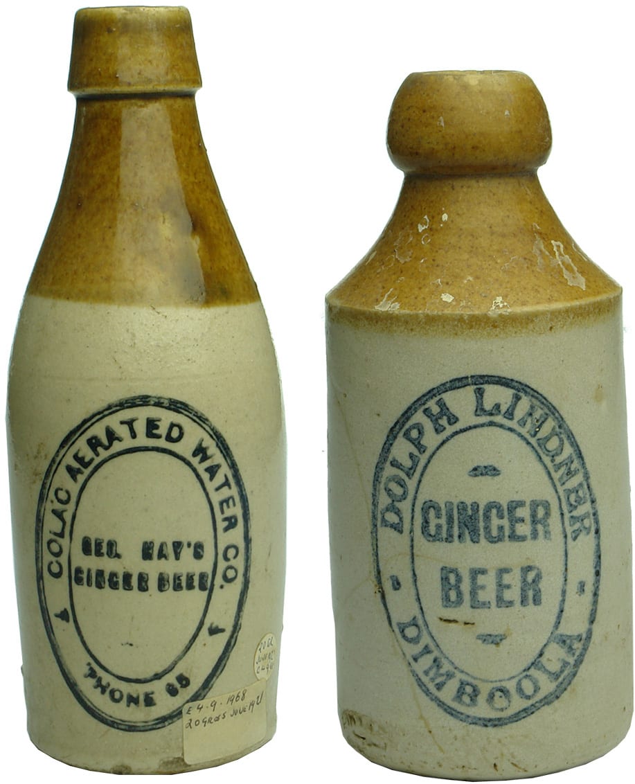 Collection Group Antique Stoneware Ginger Beer Bottles
