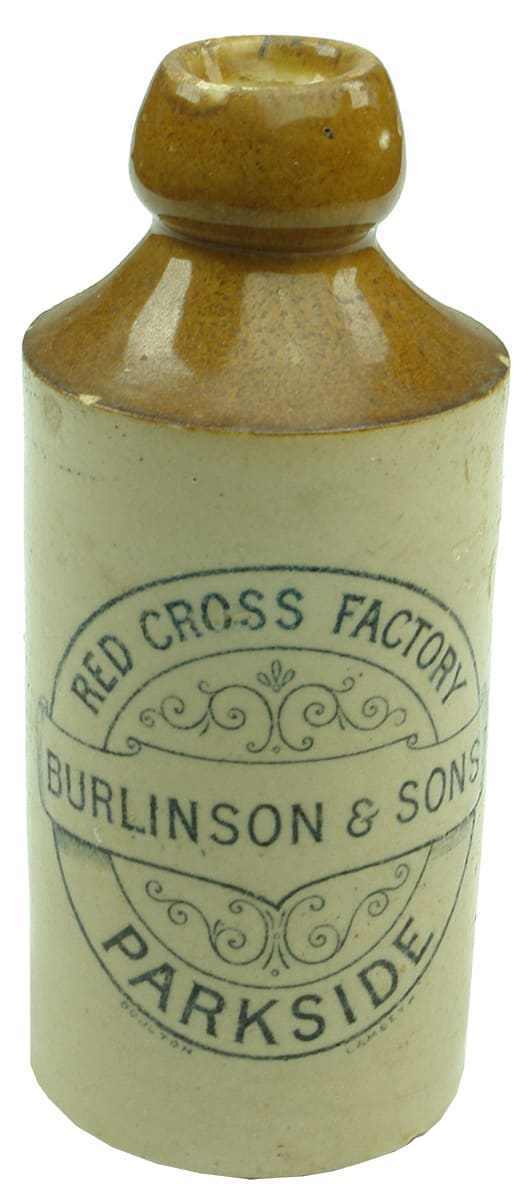 Red Cross Factory Burlinson Parkside Stone Ginger Beer Bottle