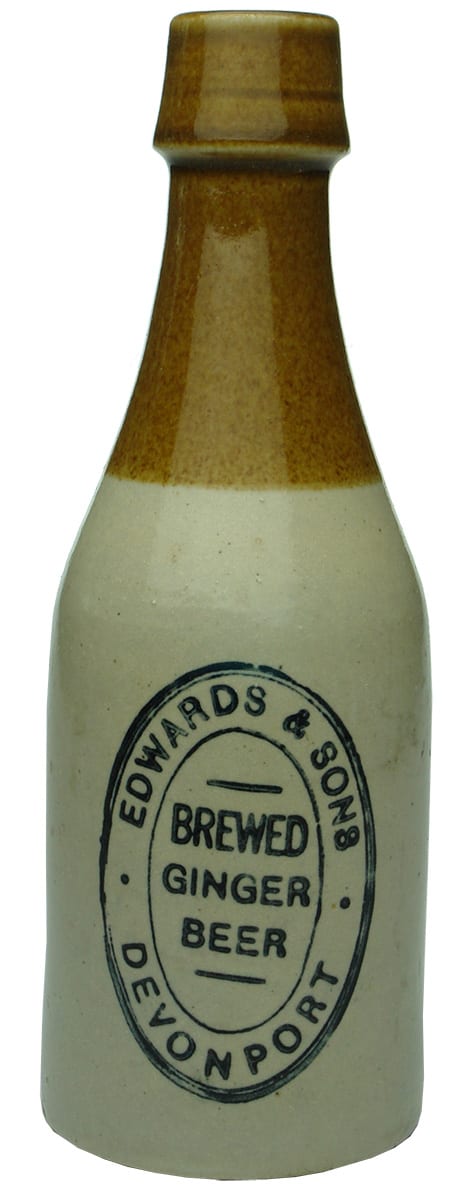 Edwards Brewed Ginger Beer Devonport Stoneware Bottle
