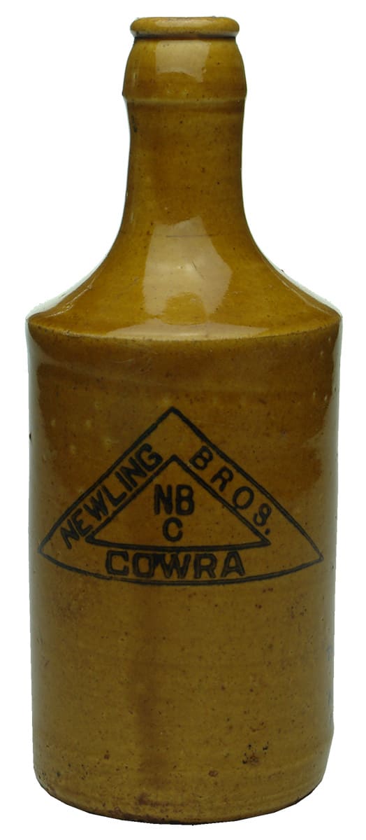 Newling Bros Cowra Stoneware Ginger Beer Bottle