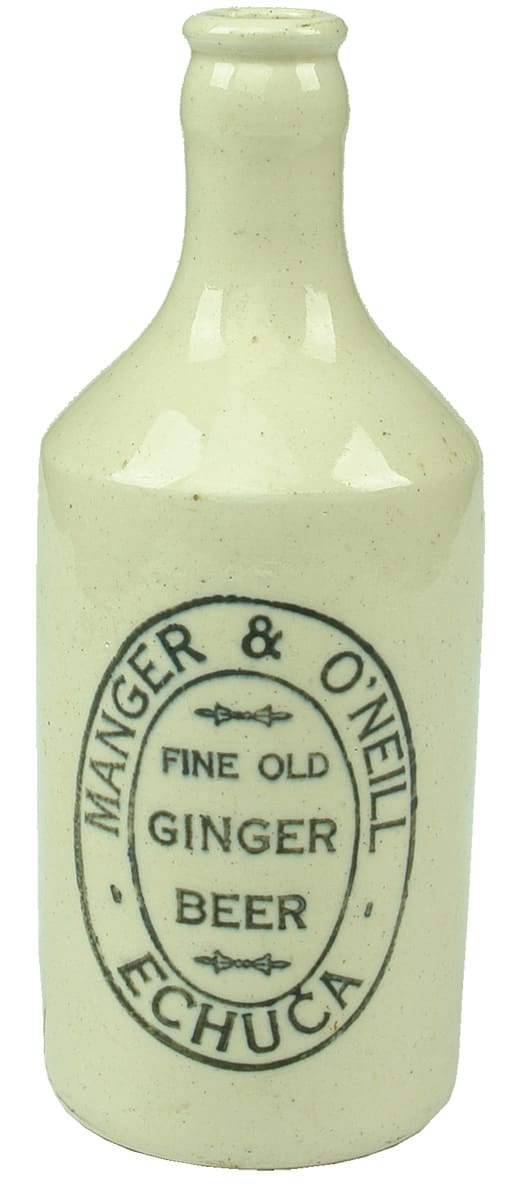 Manger O'Neill Fine Old Ginger Beer Echuca Stone Bottle
