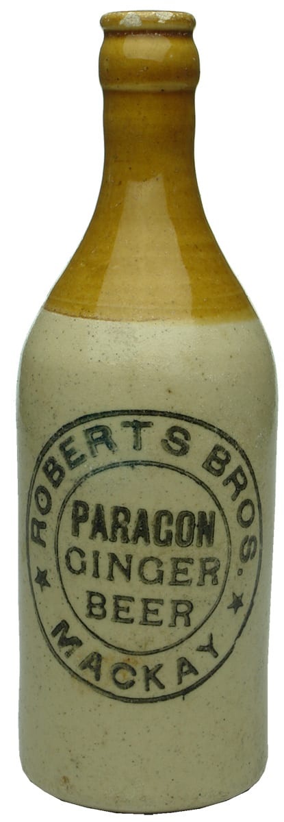 Roberts Paragon Ginger Beer Mackay Stone Crown Seal Bottle