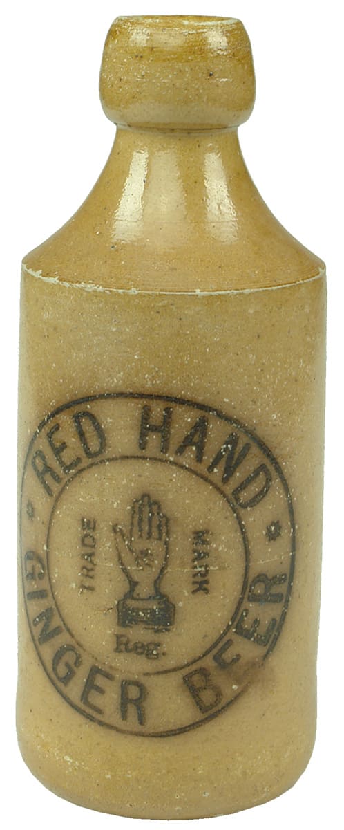 Red Hand Ginger Beer Stoneware Bottle