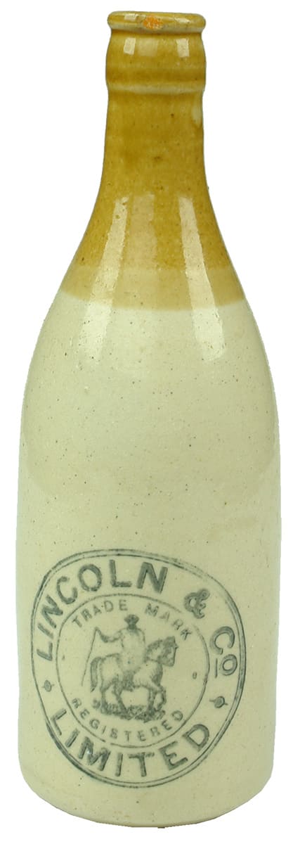 Lincoln Stockman Stoneware Crown Seal Ginger Beer Bottle
