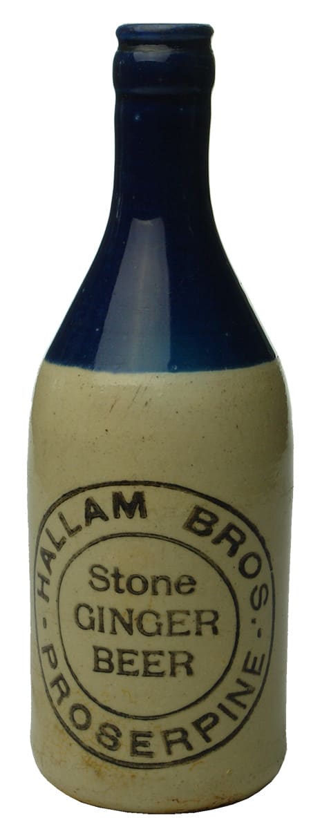 Hallam Bros Proserpine Stone Ginger Beer Bottle