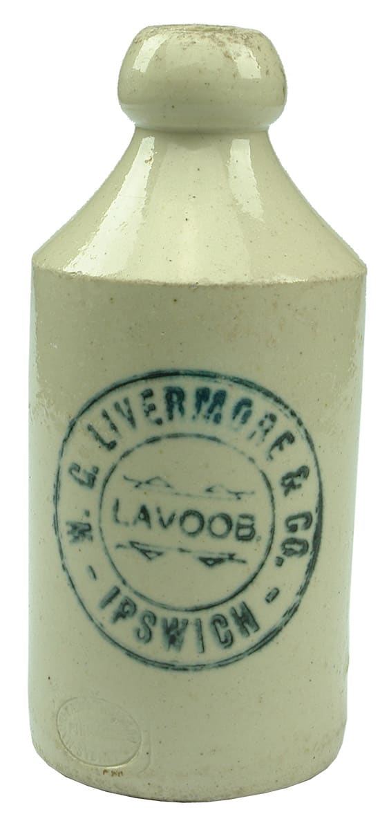 Livermore Lavoob Ipswich Stone Ginger Beer Bottle