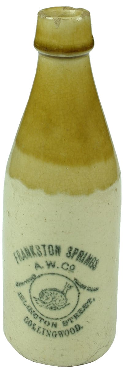 Frankston Springs Collingwood Stone Ginger Beer Bottle