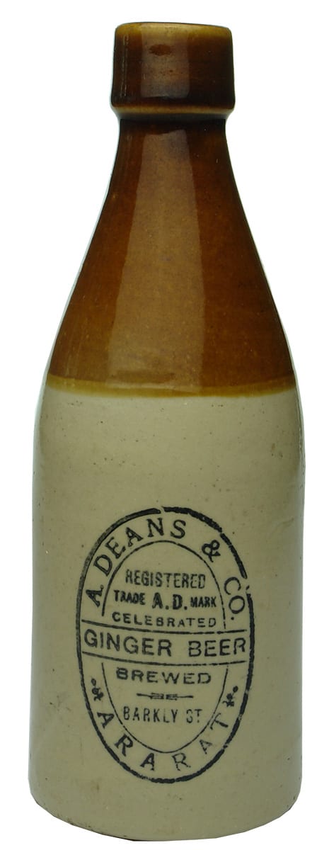 Deans Ararat Celebrated Ginger Beer Stone Bottle