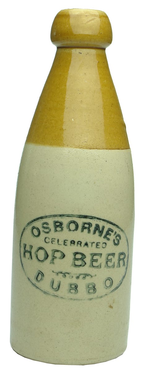 Osbornes Celebrated Hop Beer Dubbo Stoneware Bottle