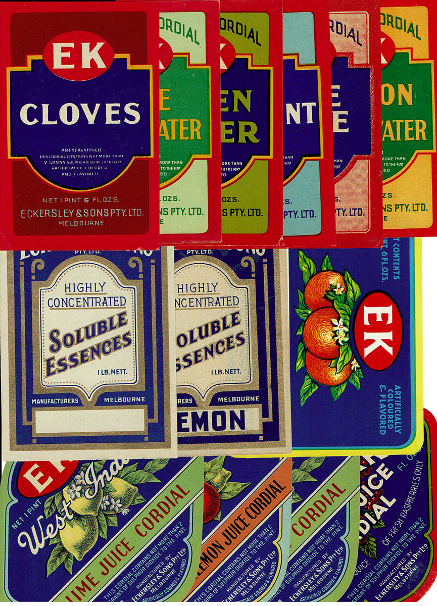 Eckersley Melbourne Vintage Cordial Product Labels