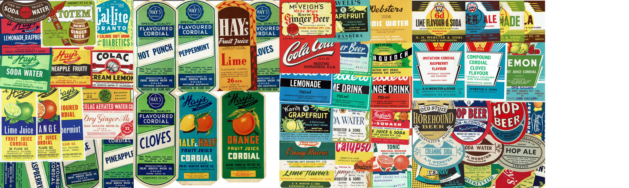 Vintage Australian Soft Drink Labels