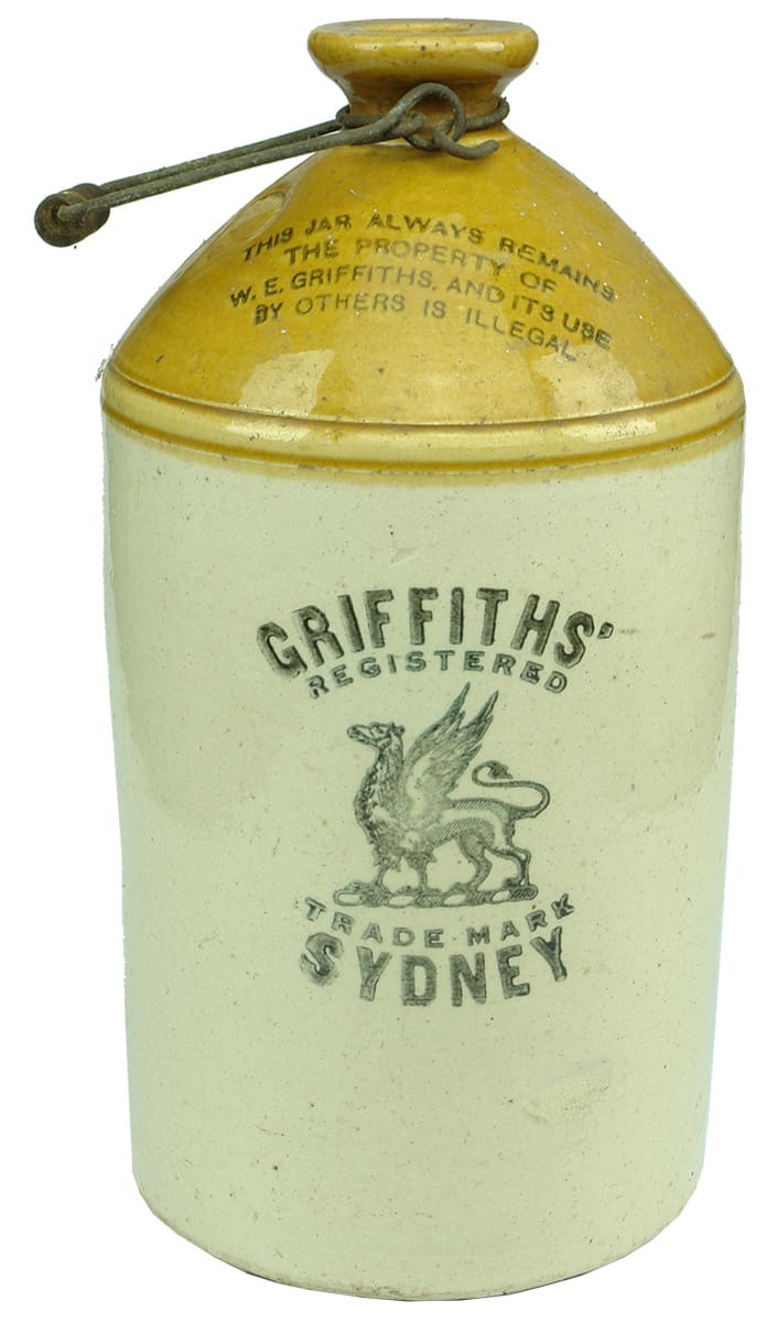 Griffiths Sydney Griffin Pictorial Stoneware Demijohn
