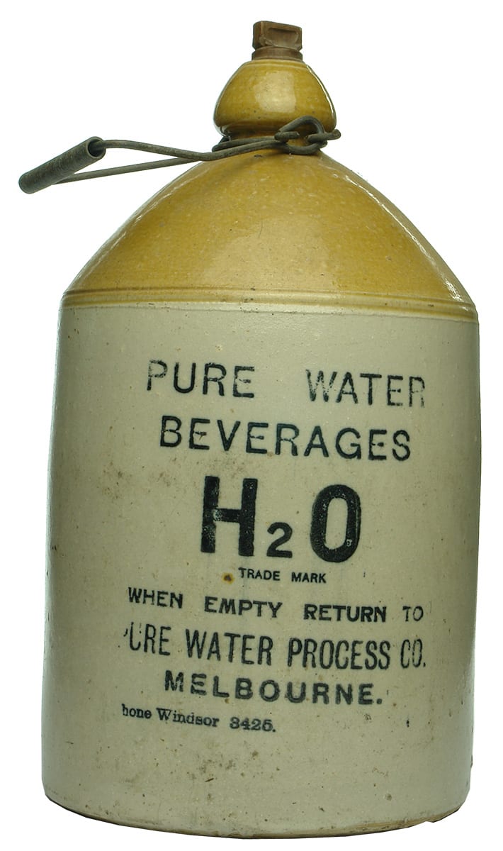 Pure Water Beverages H2O Stoneware Demijohn