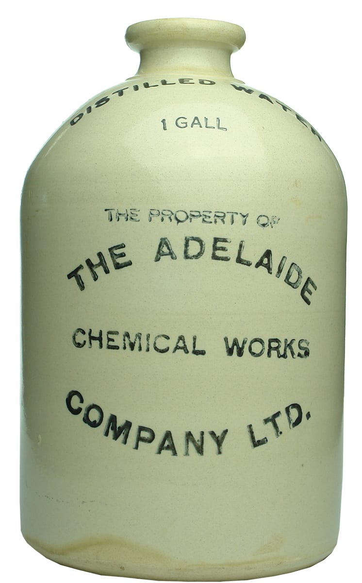 Adelaide Chemical Works Distilled Water Pottery Demijohn