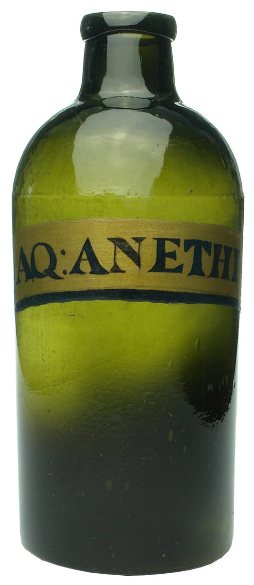 Anethi Black Glass Antique Pharmacy Jar