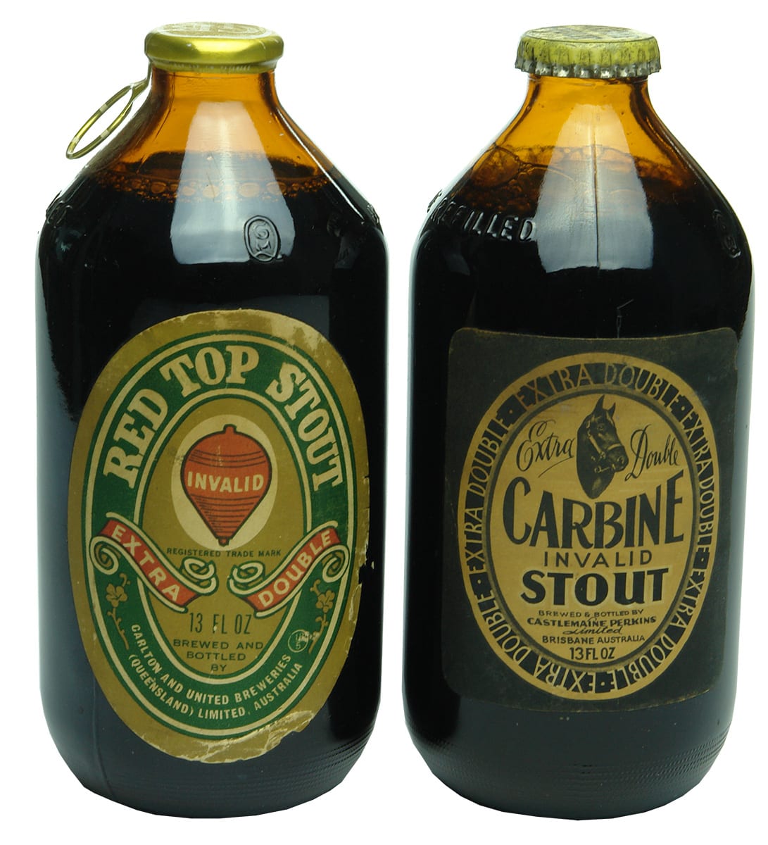 Vintage Labelled Full Beer Stout Stubbies