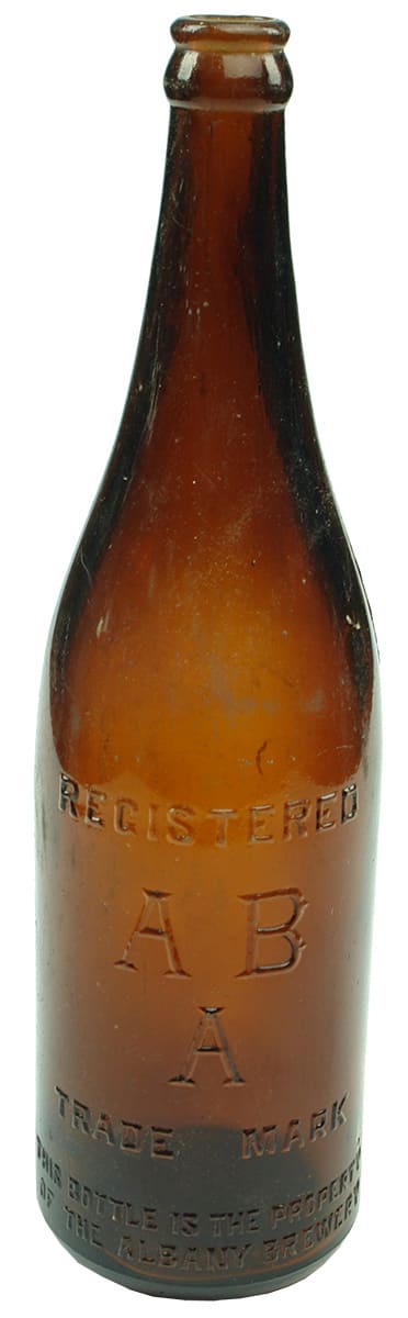 Albany Brewery Amber Glass Crown Seal Beer Bottle