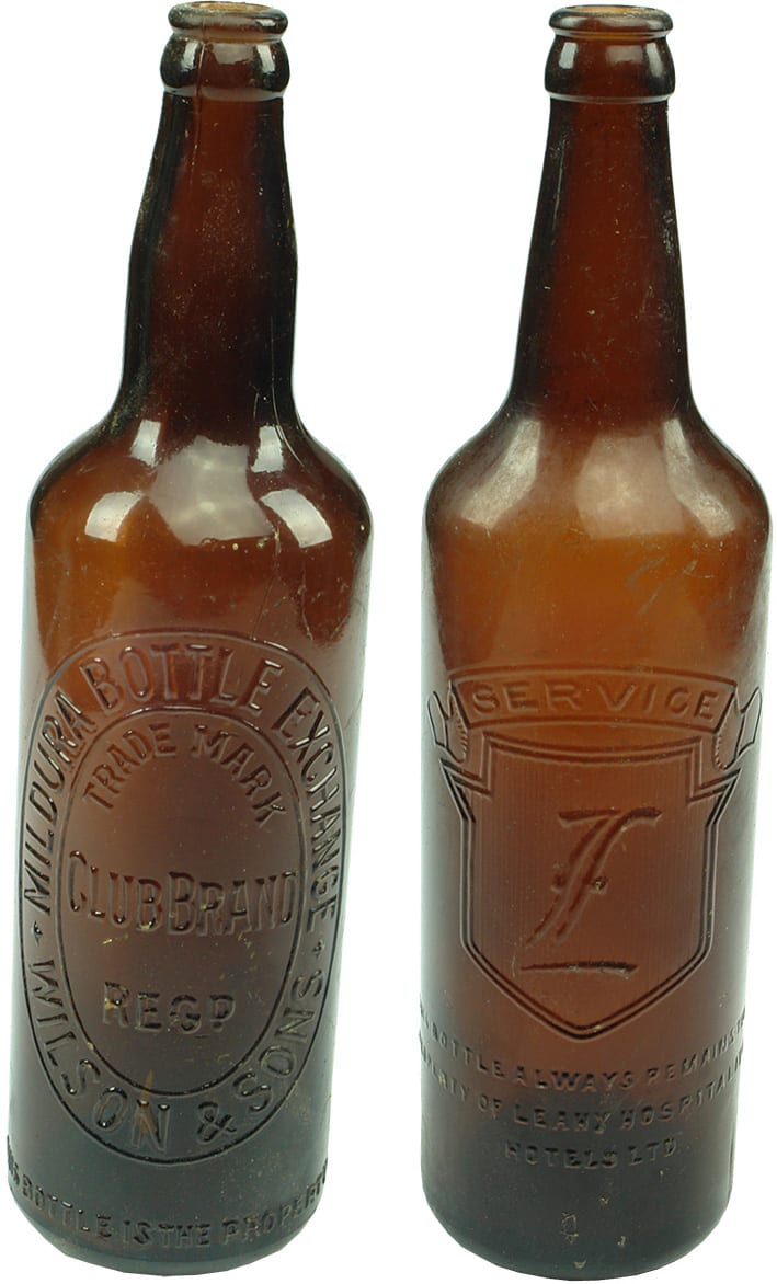 Vintage Crown Seal Beer Bottles