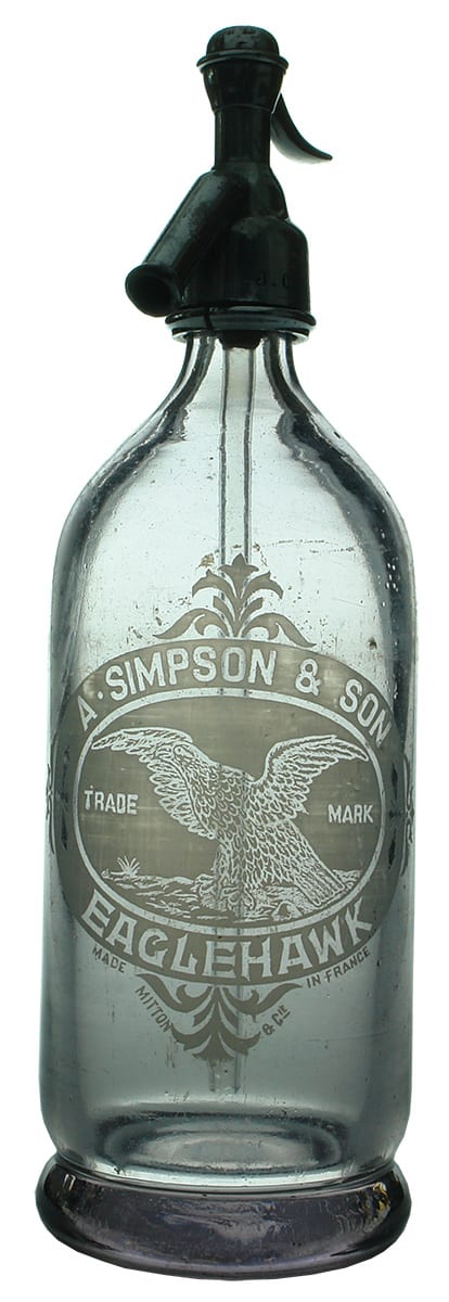 Simpson Eaglehawk Soda Syphon Antique Bottle