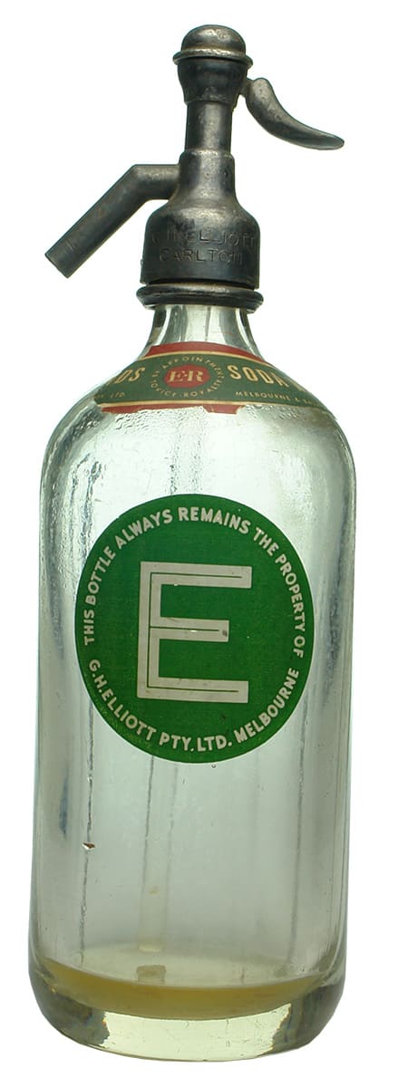 Elliott Ceramic Label Vintage Soda Syphon