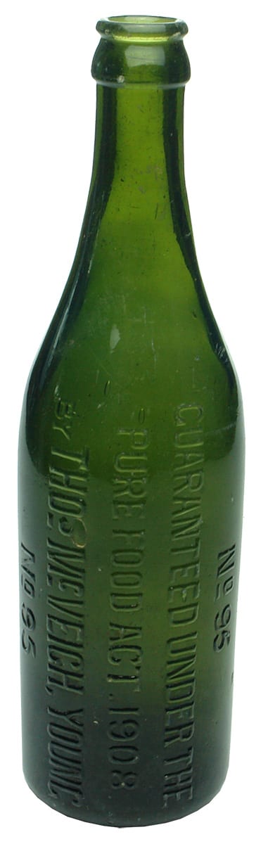 Thos McVeigh Young Green Crown Seal Bottle