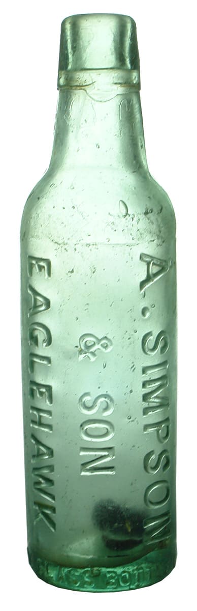 Simpson Eaglehawk Lamont Patent Soft Drink Bottle