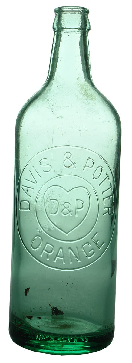 Davis Potter Orange Heart Crown Seal Bottle