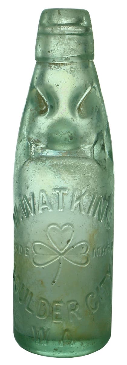 Watkins Boulder City Shamrock Antique Codd Bottle