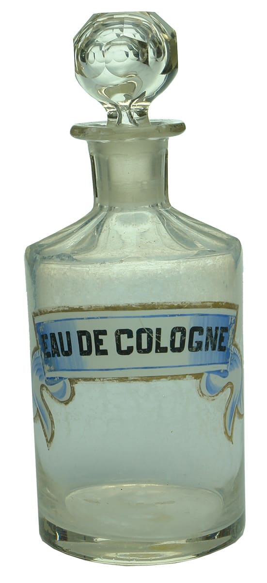 Eau De Cologne Cut Glass Bottle