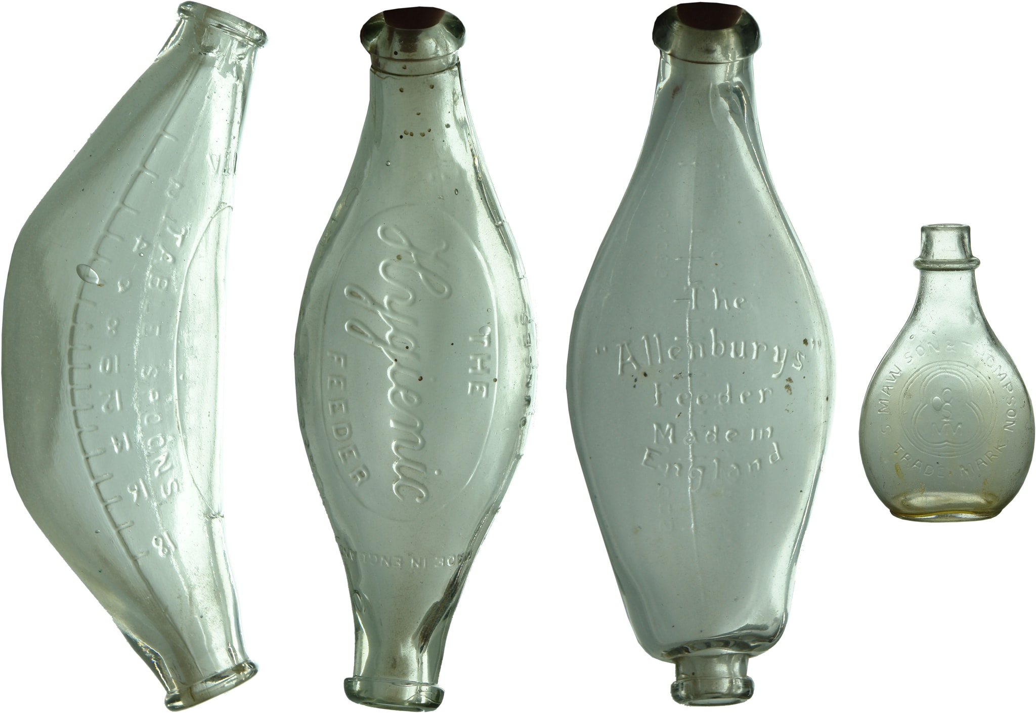 Antique Glass Baby Feeder Type Bottles