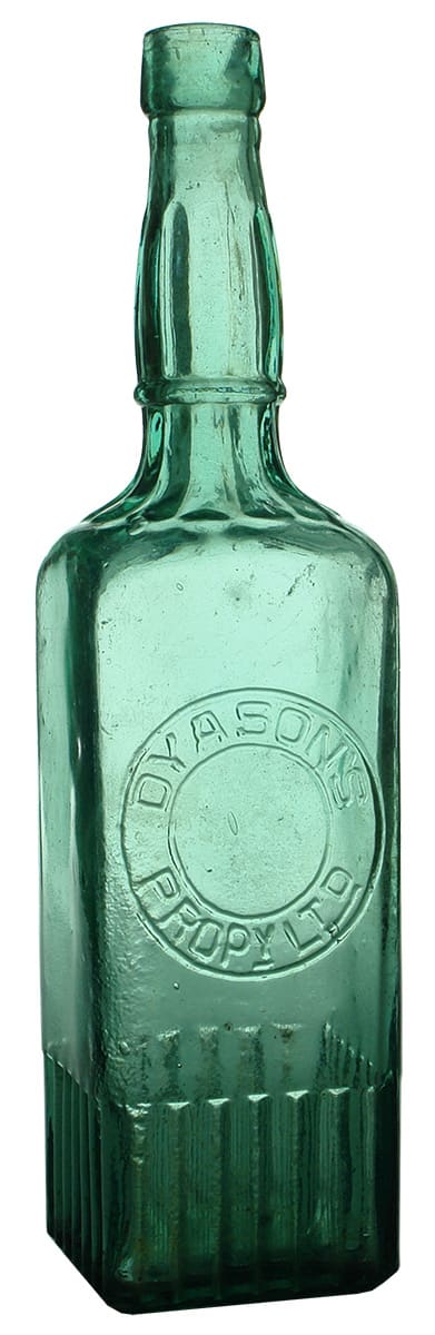 Dyasons Green Glass Antique Cordial Bottle