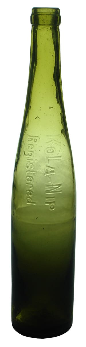 Kola Nip Registered Antique Green Glass Bottle