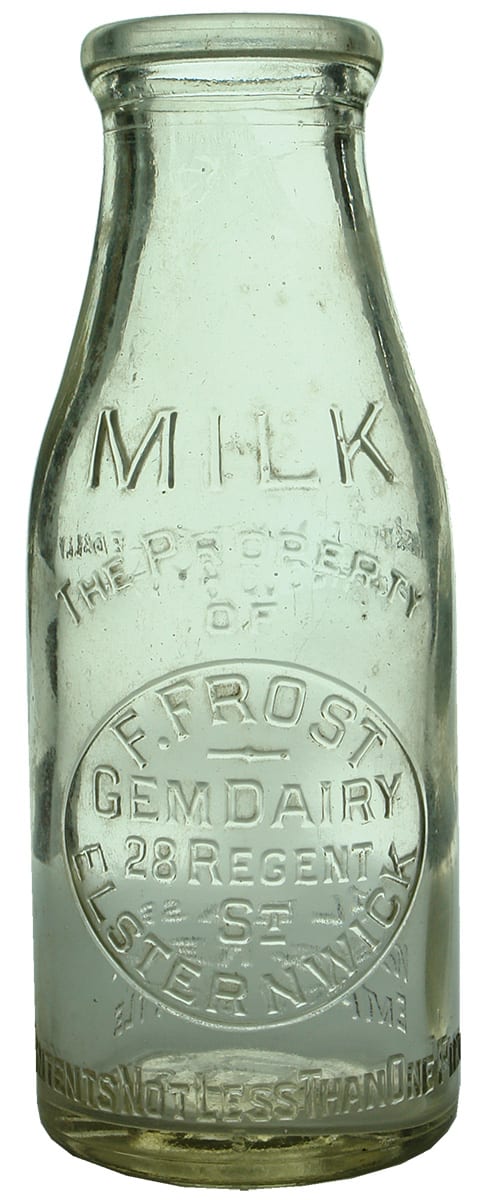 Frost Gem Dairy Elsternwick Pint Milk Bottle