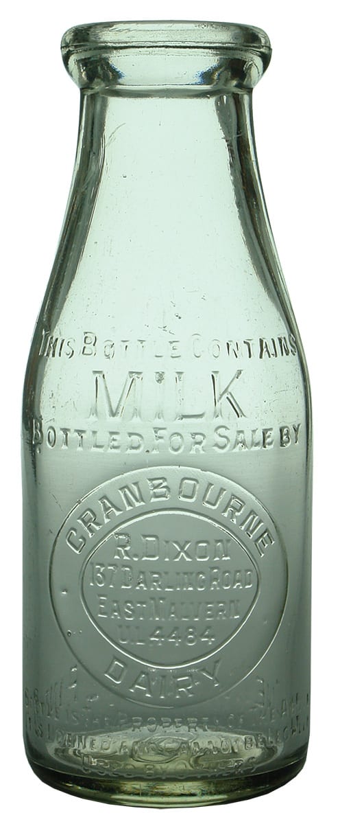 Dixon East Malvern Cranbourne Dairy Milk Bottle