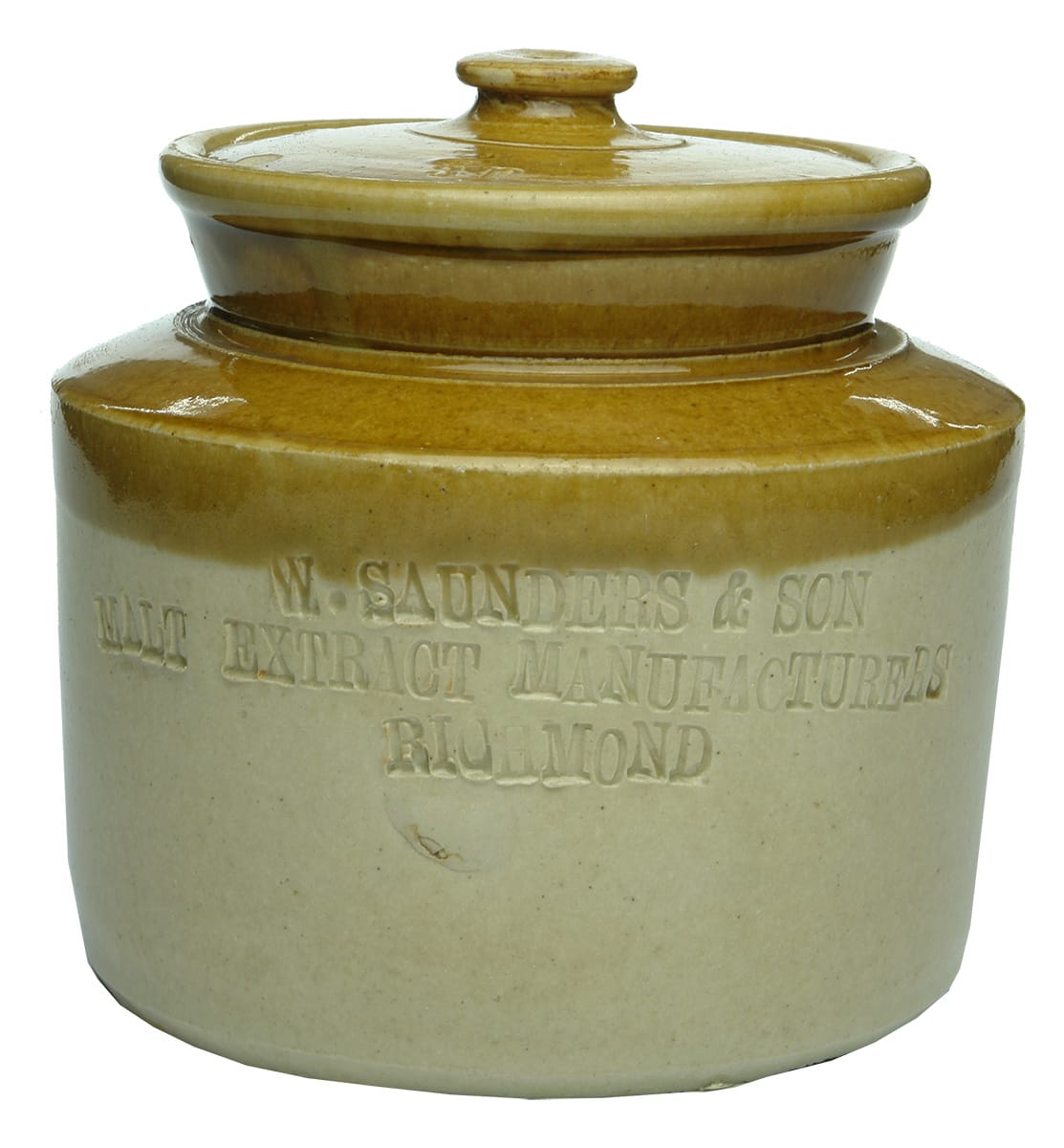 Saunders Malt Extract Manufacturers Richmond Stoneware Jar