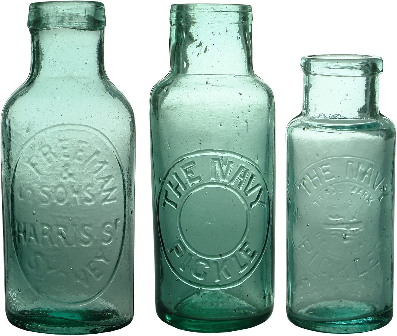 Antique Glass Sydney Pickles Jars