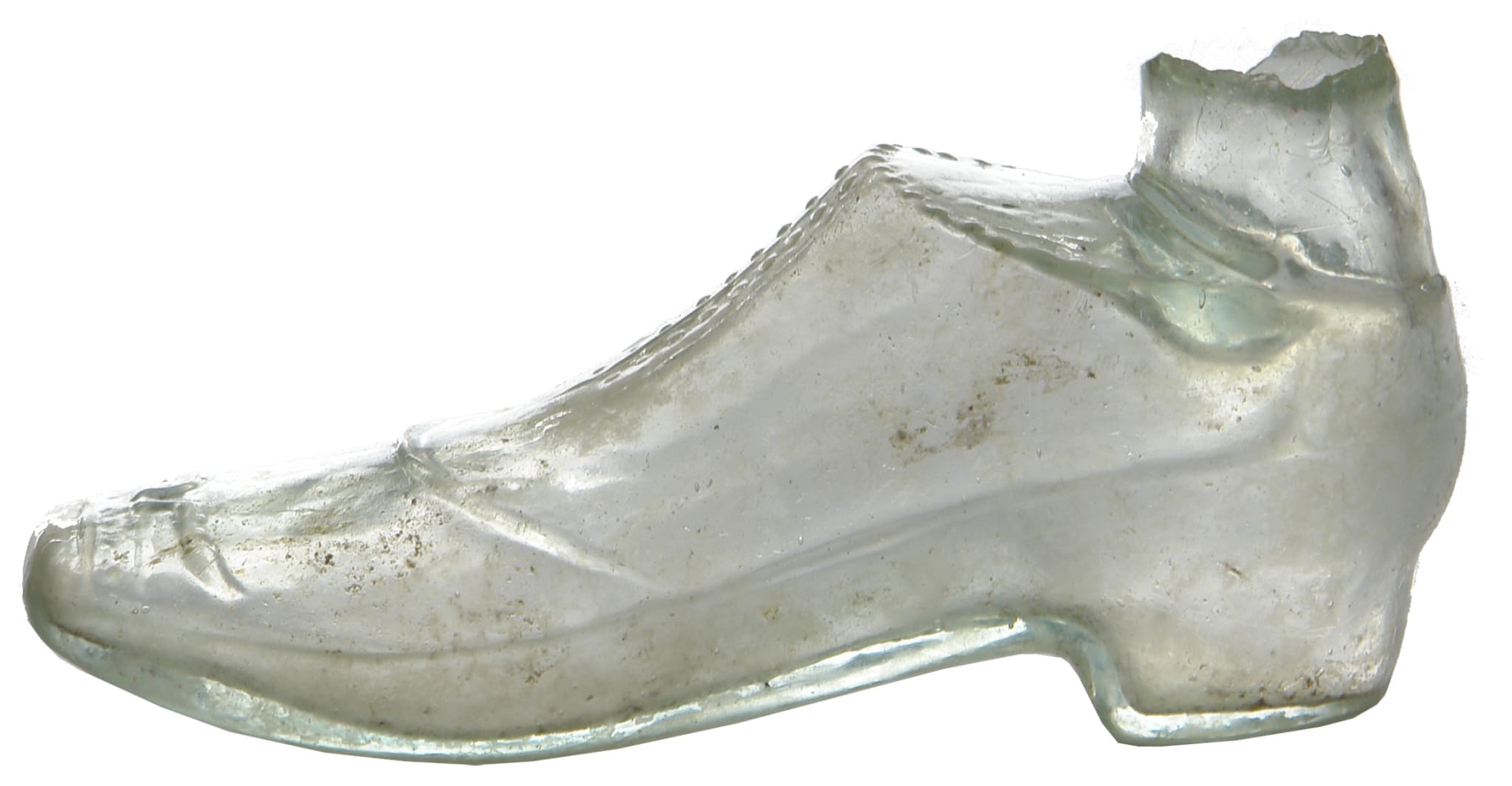 Shoe Figural Glass Ink Bottle