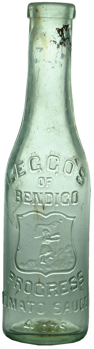 Leggo's Bendigo Sample Antique Sauce Bottle
