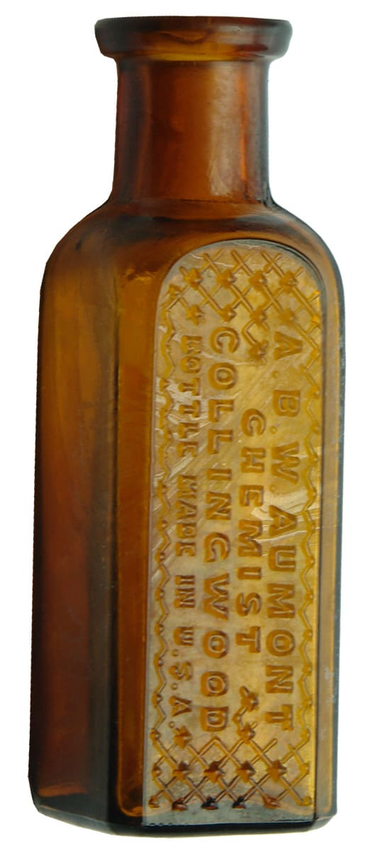 Aumont Collingwood Amber Glass Poison Chemist Bottle