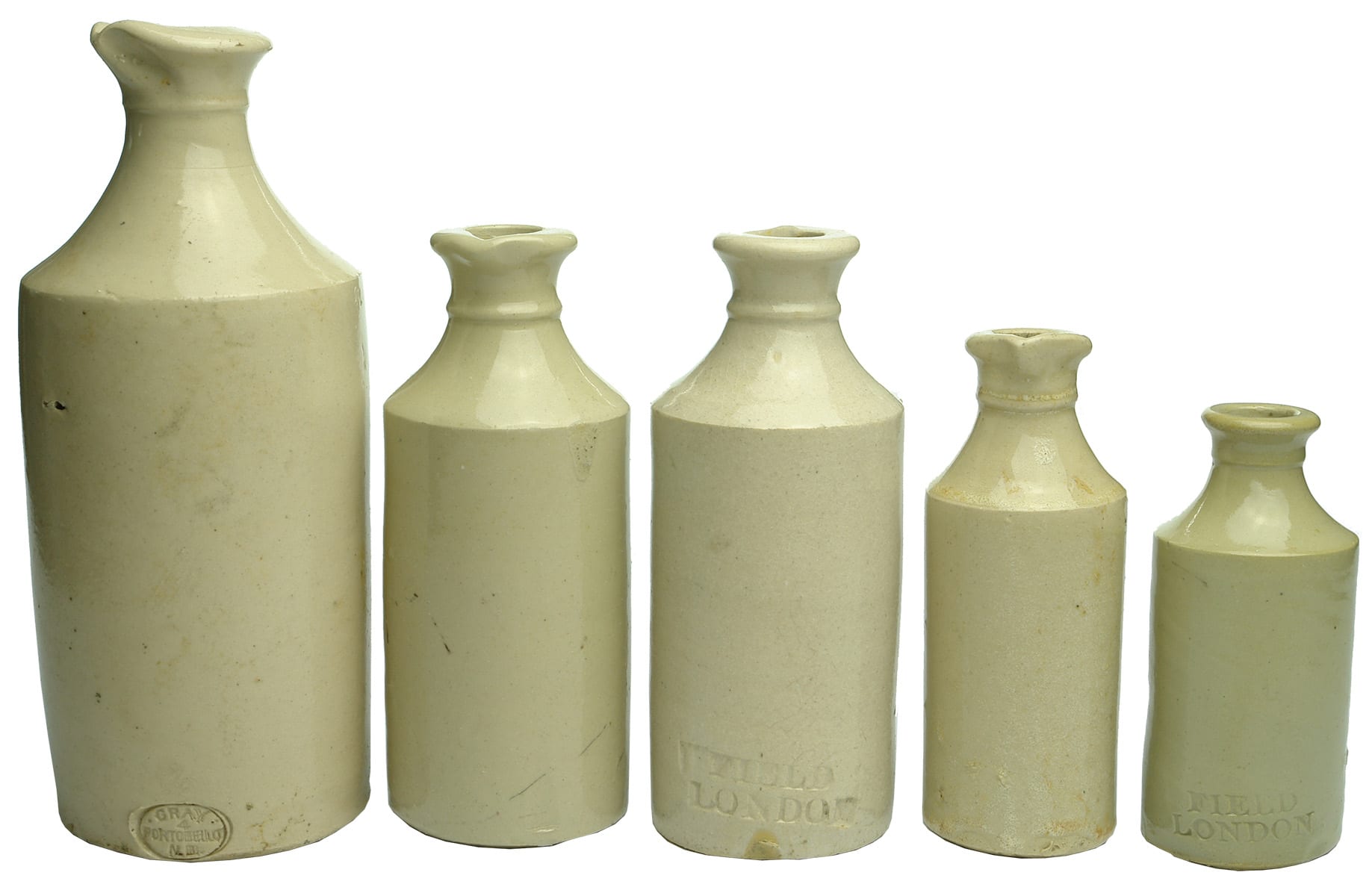 Antique White Stoneware Ink Bottles