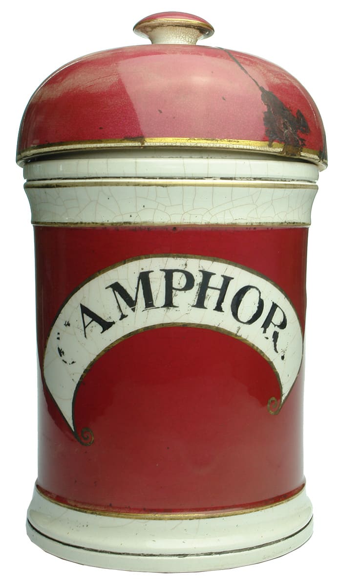 Camphor Red Pottery Pharmacy Jar