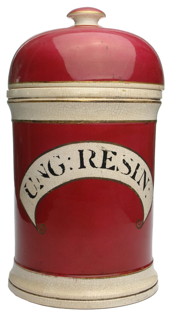 Resin Red Pottery Pharmacy Jar