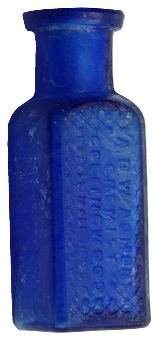Aumont Collingwood Cobalt blue Glass Poison Chemist Bottle