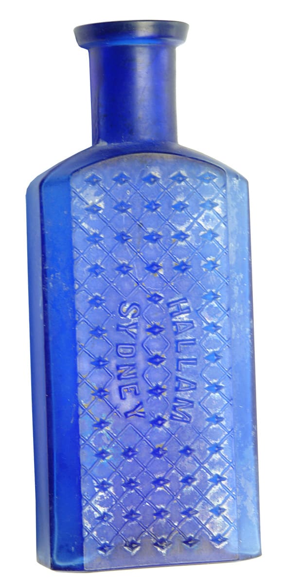 Hallam Sydney Cobalt Blue Glass Bottle